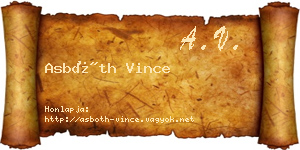 Asbóth Vince névjegykártya