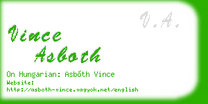 vince asboth business card