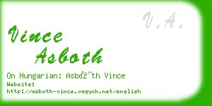 vince asboth business card